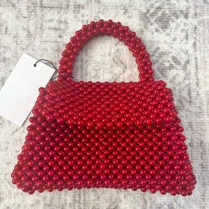 Red Beaded Handbag